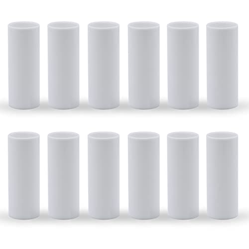 2 3 4 6 Inch White Plastic Candle Cover Sleeves,Chandelier Socket Sleeves,Candelabra Base E12 Socket Covers Set of 12 (3-Inch / 12-Pack)