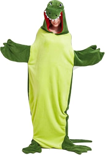 FQUVSP Manta de crocodilo para adulto, manta de crocodilo, camisola com capuz de flanela, muito macia e confortável, flanela, presente para adolescentes, adultos, fãs