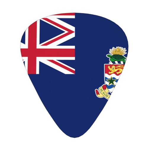 Púas de guitarra de la bandera de las Islas Caimán en tamaños finos, medianos y gruesos, juego de 12 piezas, adecuadas para guitarra eléctrica y varios instrumentos