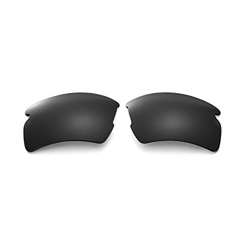 Walleva Replacement Lenses For Oakley Flak 2.0 XL Sunglasses - Multiple Options Available (Black - Polarized)