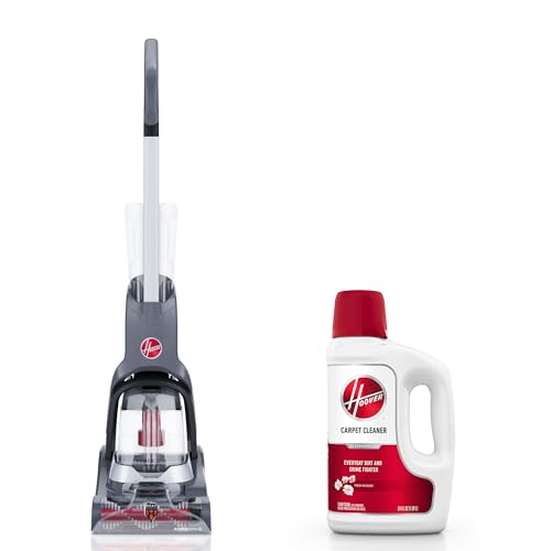 Image of Hoover PowerDash Pet Advanced Compact Carpet Cleaner Machine, FH55050PC + 64 oz Everyday Carpet Cleaner Solution, Deep Cleaning Carpet Shampoo, AH31924