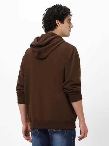 Image of Urbano Fashion Men's Cotton Solid Oversized Hooded Neck Sweatshirt