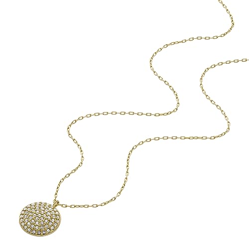 Image of Fossil Women's Gold-Tone Stainless Steel Pendant Chain Necklace for Women