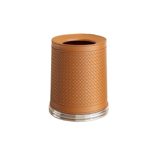 GBEVAUEIO Oficina Cubo de basura texturizado piel sintética, estilo vintage, for oficina y cocina Acabado elegante
