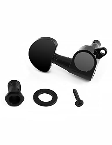 Bogart Sealed Guitar String Tuning Pegs Tuning Machines Grover Machine Heads Tuners Tuning Keys 6 In Line For Right Handed Acoustic Guitar Or Electric Guitar Half Round Head Black. #TOP3
