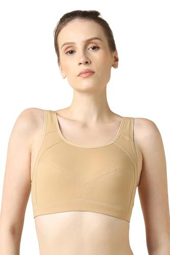 Image of Van Heusen Women's Cotton Sports Bra | Racerback | Medium Impact | Anti‑Bacterial Tech | Keeps you dry and Fresh | Sweat Absorbent | Ideal for Workout & Gym | Lightly padded | Slip -on Bra| Style 44004