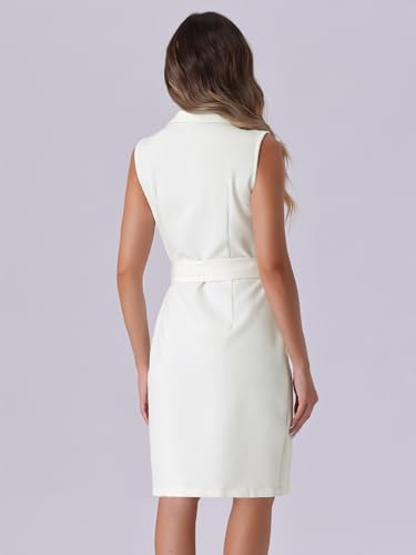 Image of Allegra K Womens Blazer Dress Sleeveless Button Down Business Work Dresses