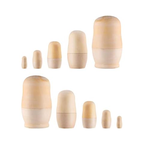 TOYANDONA DIY Unfinished Wooden Matryoshka Dolls Cover