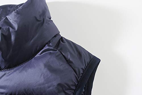 Camii Mia Kids Big Boys Puffer Vest Packable Lightweight Winter Coat Sleeveless Jacket Water Resistant Down Vest (Medium, Navy) #TOP2