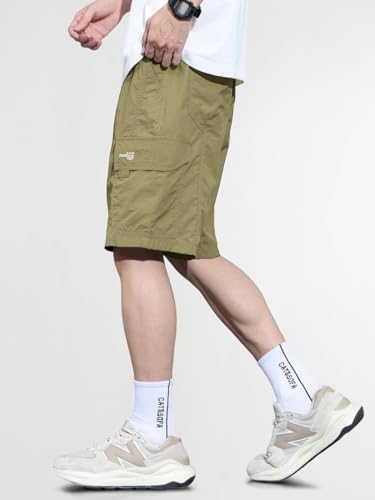 Image of TAGDO Men's Cotton Cargo Shorts with Multi Pockets | Lightweight Casual Outdoor Shorts Pant for Men | Elastic Waist Drawstring Utility Shorts for Hiking, Camping and Daily Wear (2048)