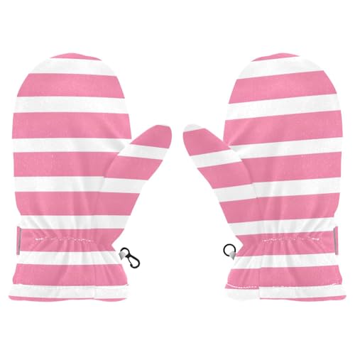 Kid's Winter Gloves Children Warm Gloves Pink Solid for Boys Girl Age 4-6 Years