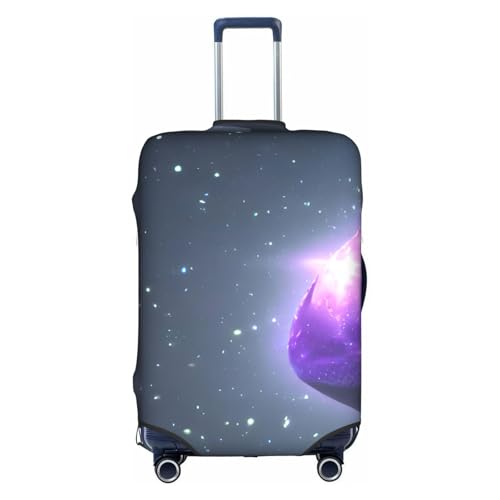 Cvnbmakk Galaxy Starry Space パープル星空プリント 旅行用荷物カバー、防水防塵保護カバー 18~32インチのスーツケース用, ホワイト, X-Large