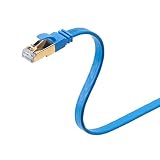 サンワダイレクト CAT8 LANケーブル 2m フラット ツメ折れ防止 40Gbps/2000MHz ブルー 500-LAN8FL02