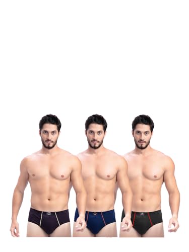Image of Milton Mens Pure Cotton Solid Briefs with Inner Elastic|Premium Soft Breathable Underwear for Men|Comfort-Fit Waistband for All-Day Wear|Multi-Color, Color Name May Vary as per Availability|Pack of 3