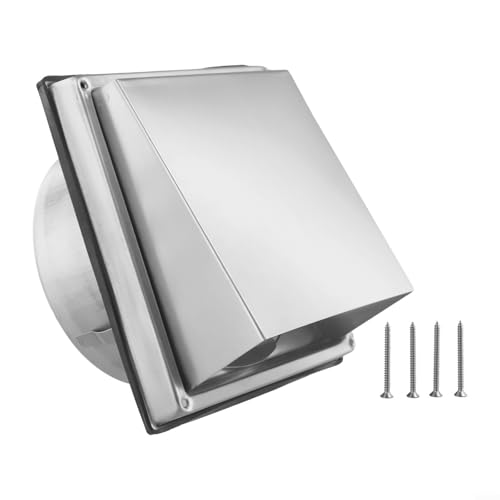 Cubierta cuadrada de ventilación de conducto de acero inoxidable con rejilla y sello de goma para aplicaciones de escape de juego de anillos (150 mm)