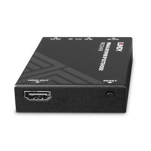 Receptor HDMI IP LINDY extensor de señal de video digital y extensor IR RJ45 4