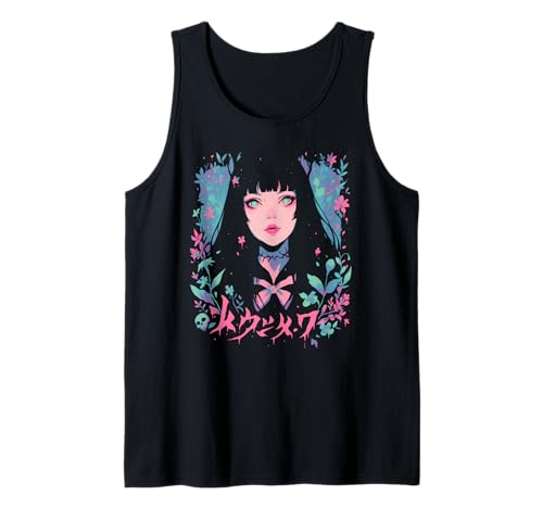 Goth Grunge Demon Anime Girl Waifu Horror Alt Aesthetic Tank Top