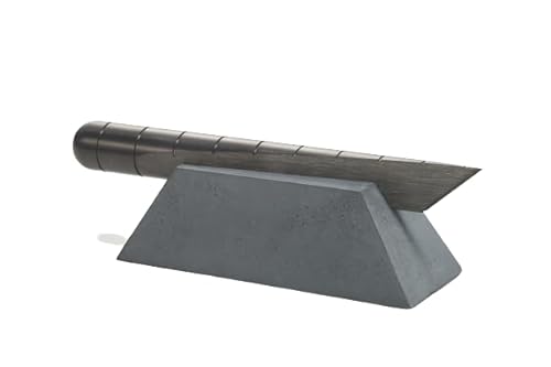 Craighill Desk Plinth Knife Holder - Handmade Cast Concrete Knife Display Stand, Home Office Decor, Sculptural Design, Artisan Craftsmanship, 4 oz - Slate