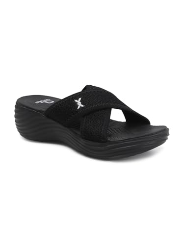 Image of Carlton London Women's Woven Criss-Cross Comfort Wedge Slide
