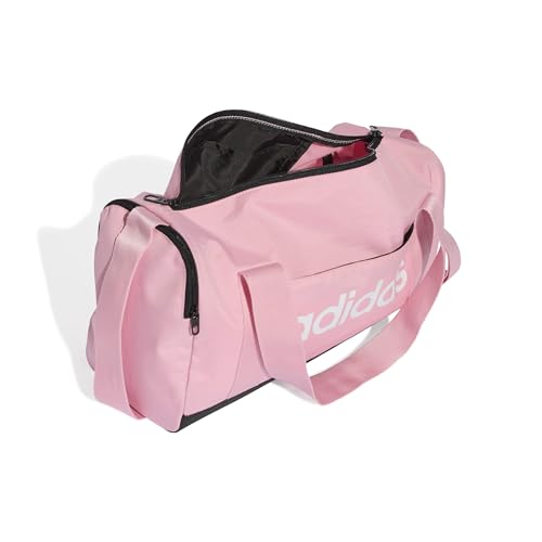 Image of adidas Unisex Essentials Linear Duffel Bag, True Pink /Black /White, XS