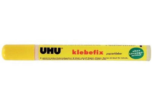 UHU Klebefix Papierkleber – 25 G, Lösungsmittelfrei, Leicht Abwaschbar, Mit Abzieher