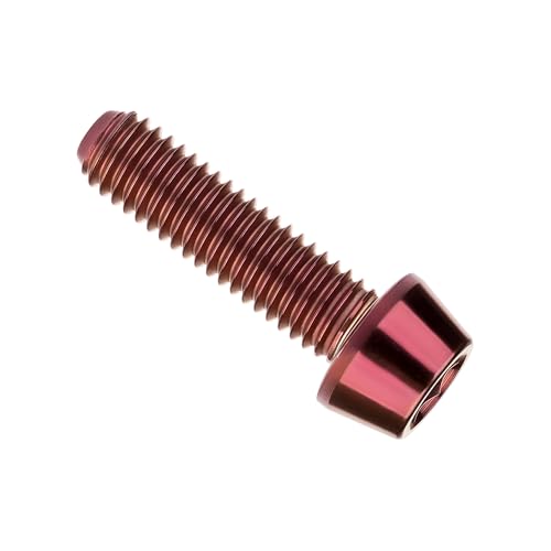 Image of Titanium Ti Bolt M5x9 16 18 20 25 30 35 40 45 50 55 60mm Tapered Head Screws Pack of 4 (M5x18mm, Burgundy)