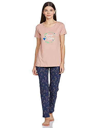 Image of Rupa Women's Cotton Hearts Pajama Pack of 1 (1352A02-DUSTY Rose-L