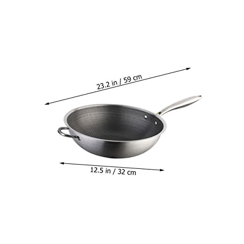 Wok de acero inoxidable Alipis con mango doble miniatura 2