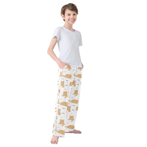 Boys' Pants Cute Ginger Cats Long Bottoms Jogger Pants Elastic Waist Trousers with Pockets S-XL4