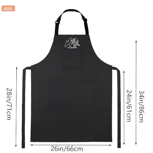 Gliitatu 2 Pack Dog Grooming Apron Smock Waterproof Apron for Dog Groomer Hair Stylist Apron Barber Apron for Salon