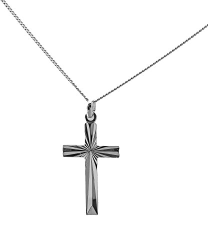 Croix chretienne en argent 925 avec collier de 50cm pour homme