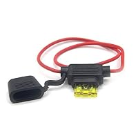 Portafusibile In Linea Per Auto Con Filo 16 AWG E Fusibile Da 10A, Impermeabile Con Tappo A Scatto, Per Fusibili A Lama Media, 32V DC - 6