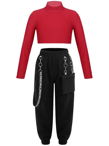 Crop top manches longues col haut et pantalon cargo de sport