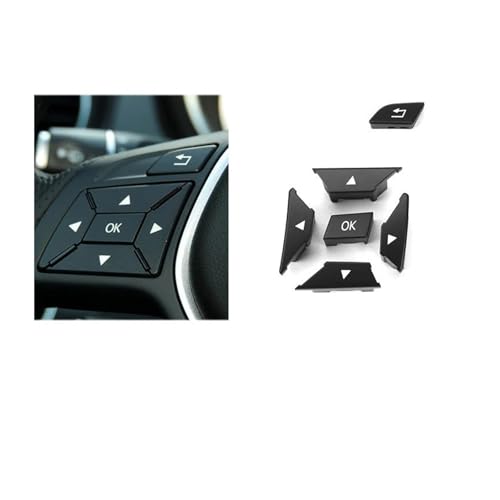 �V�[�g�J�o�[ �� CEA GLK �ɓK������ CLS�N���XW204 X204 W212 W218 W156 W176 W117 W172 W246�p�Ԃ̃X�e�A�����O�z�C�[�����j���[�R���g���[���X�C�b�`�{�^��(Left Black)