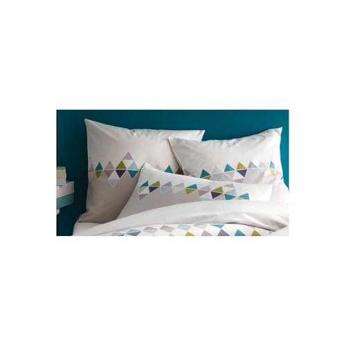 Alpes Blanc - Lot de 2 taies d'oreiller Carrée 65x65 cm Esprit Scandinave Coton