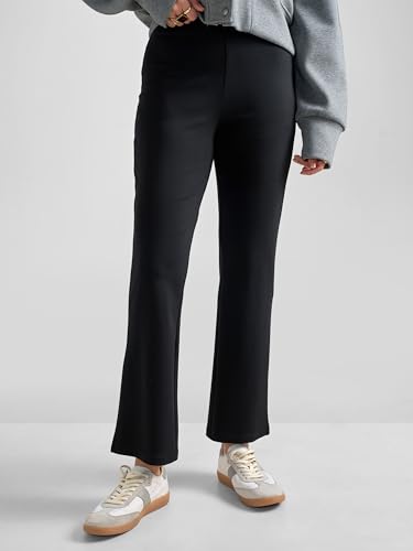 Image of Tokyo Talkies Women's Stretchable Bootcut Pants | High Rise Flared Trousers |Travel & Formal Wear|Workwear Trousers