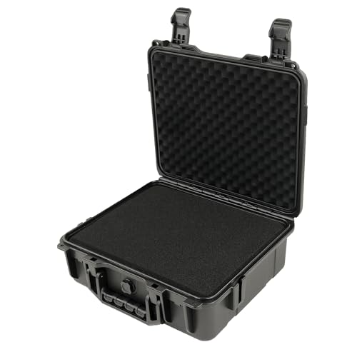 Image of Portable Hard Case - Waterproof Carrying Case,with DIY Foam,Medium,12.8 * 11.6 * 4.7 inch