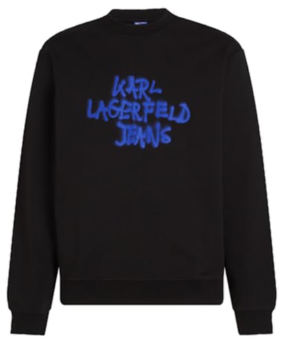 Sweatshirt KARL LAGERFELD JEANS Homme coupe regular col rond noir et blanc