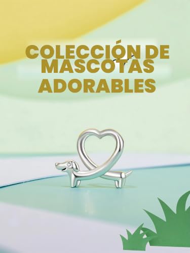 Abalorio de perro salchicha en plata 925 con zirconia para pulsera Pandora 2