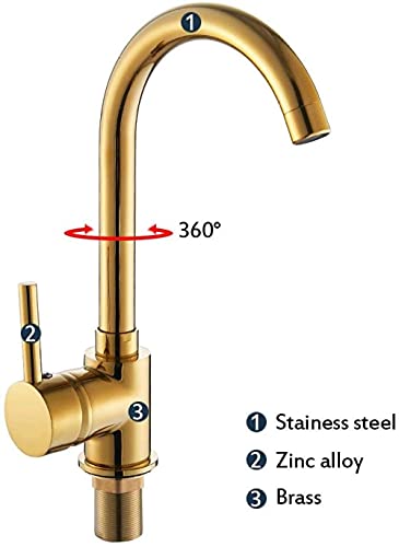 Robinet évier de cuisine mitigeur laiton Basinxer flexible idéal évier double