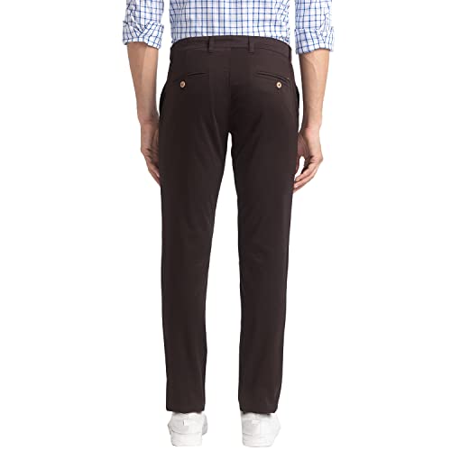 Image of Parx Men's Cotton Blend Solid Pattern Low Rise Tapered Fit Flat Front Casual Trouser