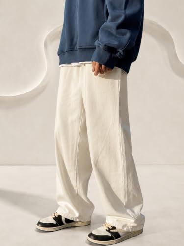 Generic Men's Beige Wide Leg Jeans - Image 5