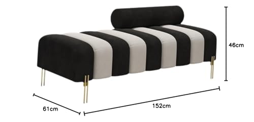 Image of Lazy Couch and Reclining Sofa /Recliner Chaise Longue /Fabric recliners /for Bedroom /Living Room /Office Reception Recliner Lounge Sofa and Armchair (Black & Beige)