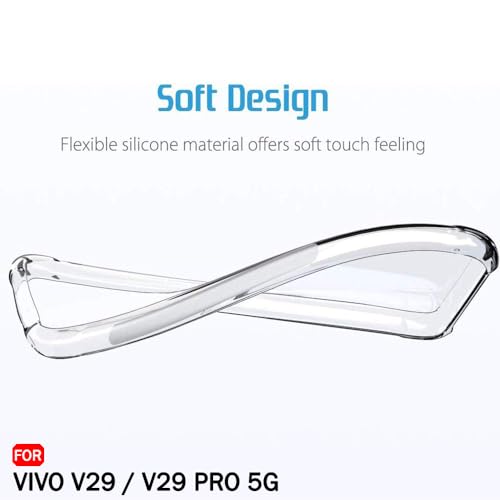 Image of TheGiftKart Back Cover Soft Case for Vivo V29 / V29 Pro 5G | Best Camera Protection | Inbuilt Dust Plugs & Anti-Slip Grip | Ultra Clear Slim Back Cover Case for Vivo V29 / V29 Pro 5G (Transparent)