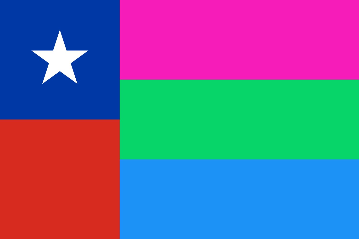 Drapeau Large Chile Polisexual en tissu haute résistance
