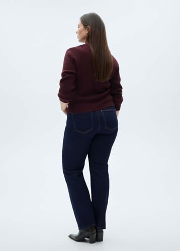 Image of KOTTY Women's High Waist Wide Leg Button Coin Pocket Straight Fit Jeans Stylish Regular to Plus Size Fit Denim Jeans for Women