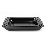 Russell Hobbs Everyday 3-teiliges Bräter-Set – Stapelbare Bräter, Antihaftbeschichtung ILAG, Carbonstahl, Hergestellt in Großbritannien, Spülmaschinenfest, 5 Jahre Garantie, Schwarz