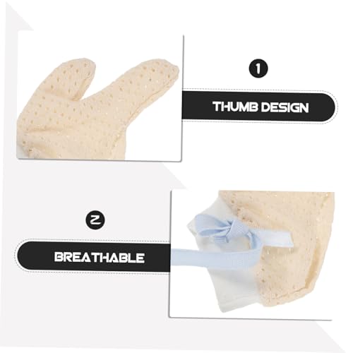 Yardwe Anti-Sucking Thumb Gloves for Babies 1 Pair Soft Infant Mittens Thumb Guard for Newborns Prevent Finger Sucking for Boys and Girls Fabric3