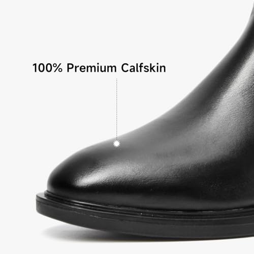 BEAU TODAY Knee High Boots for Women, Womens Genuine Leather Boots, Classic Low Block Heel Pointed Toe Fall Winter Boots4