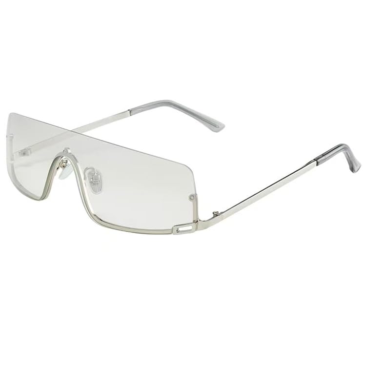 bullabulling Fashion Rimless Y2k Sunglasses For Women Men Flat Top Chic UV400 Sun Glasses2